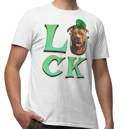 Big LUCK St. Patrick's Day American Pit Bull Terrier - Adult Unisex T-Shirt