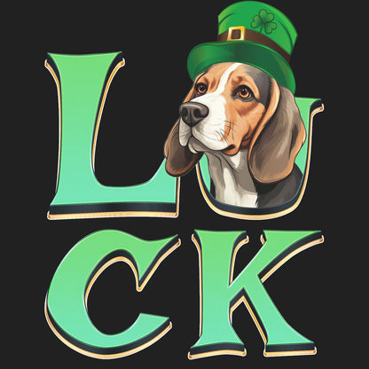 Big LUCK St. Patrick's Day Beagle - Women's Fitted T-Shirt