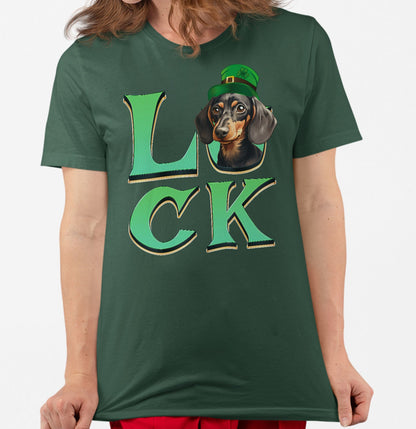 Big LUCK St. Patrick's Day Dachshund - Adult Unisex T-Shirt