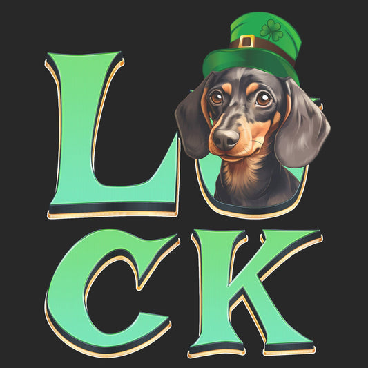 Big LUCK St. Patrick's Day Dachshund - Adult Unisex T-Shirt