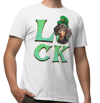 Big LUCK St. Patrick's Day Dachshund - Adult Unisex T-Shirt