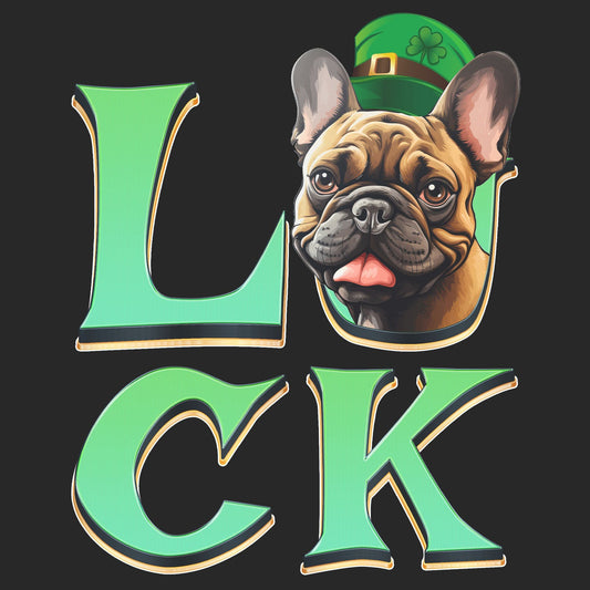 Big LUCK St. Patrick's Day French Bulldog (Fawn) - Adult Unisex Crewneck Sweatshirt