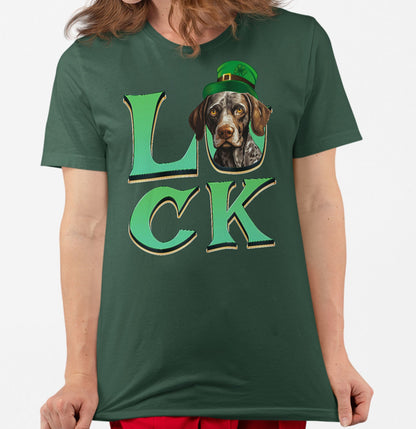 Big LUCK St. Patrick's Day German Shorthaired Pointer - Adult Unisex T-Shirt