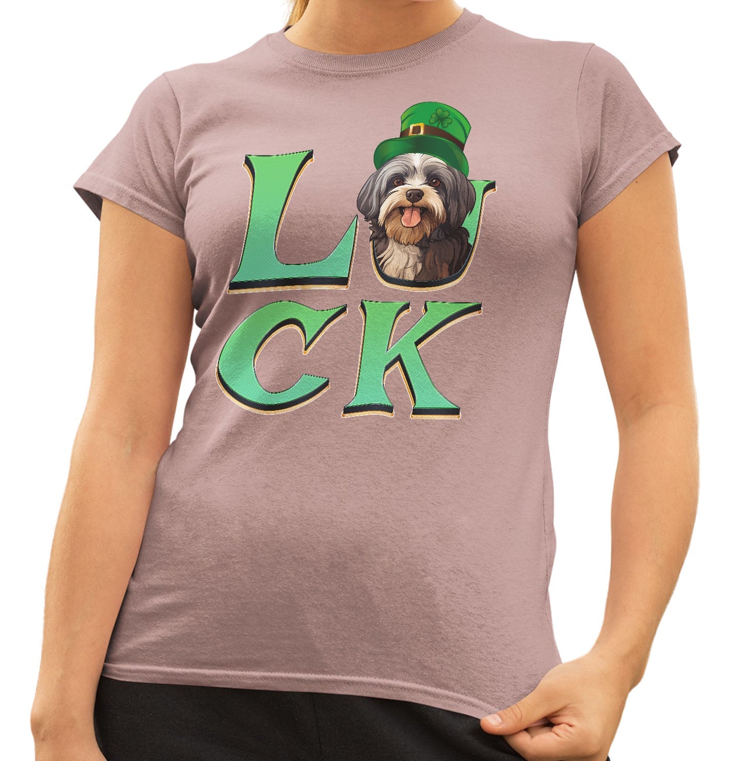 Big LUCK St. Patrick's Day Havanese - Women's Fitted T-Shirt