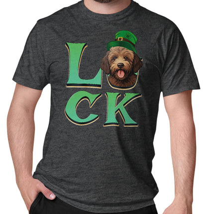 Big LUCK St. Patrick's Day Labradoodle (Chocolate) - Adult Unisex T-Shirt