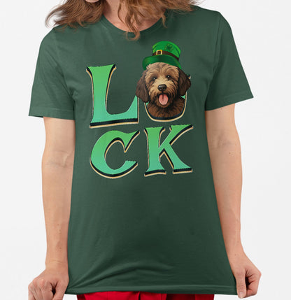 Big LUCK St. Patrick's Day Labradoodle (Chocolate) - Adult Unisex T-Shirt