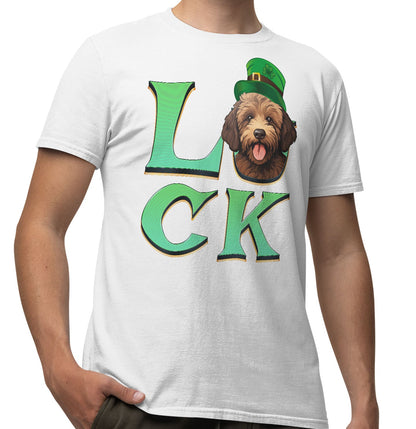 Big LUCK St. Patrick's Day Labradoodle (Chocolate) - Adult Unisex T-Shirt