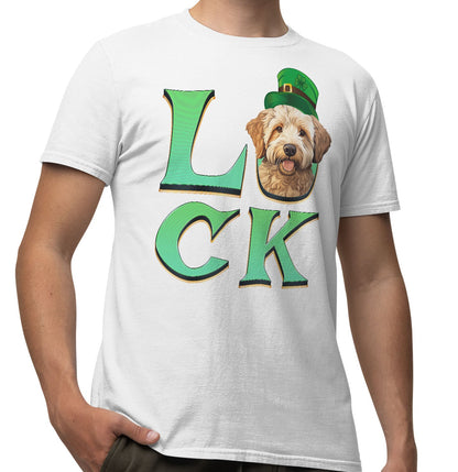 Big LUCK St. Patrick's Day Labradoodle (Yellow) - Adult Unisex T-Shirt