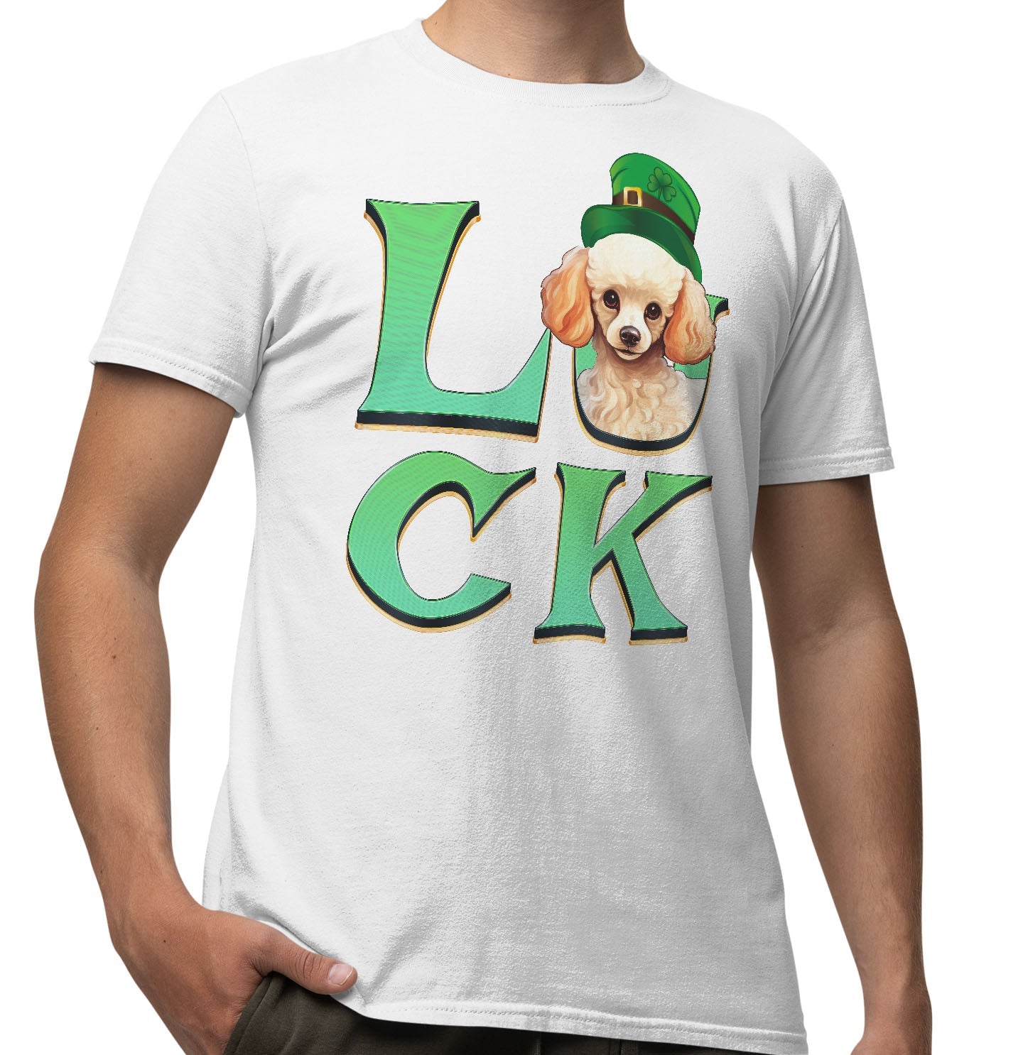 Big LUCK St. Patrick's Day Poodle - Adult Unisex T-Shirt