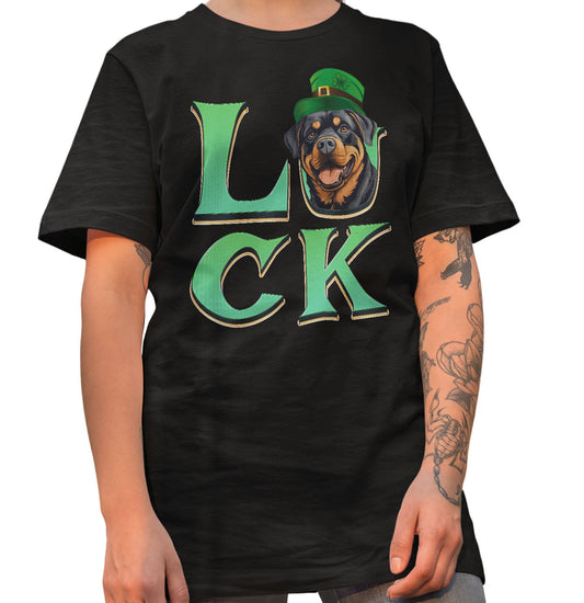 Big LUCK St. Patrick's Day Rottweiler - Adult Unisex T-Shirt