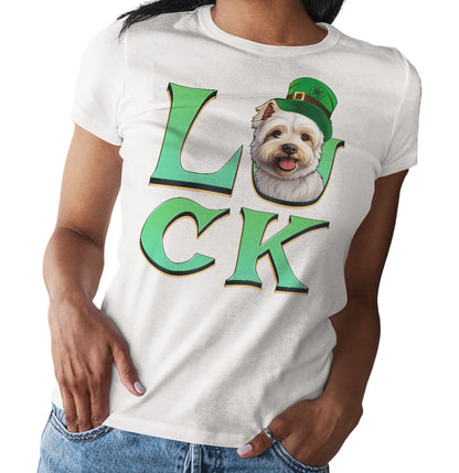 Big LUCK St. Patrick's Day West Highland White Terrier - Women's Fitted T-Shirt