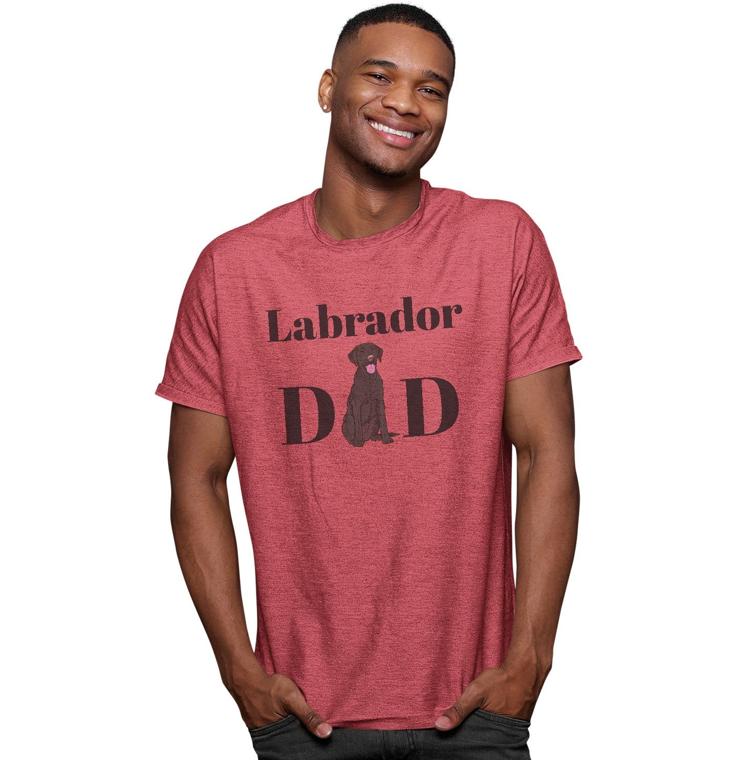 Black Labrador Dad Illustration - Adult Tri-Blend T-Shirt