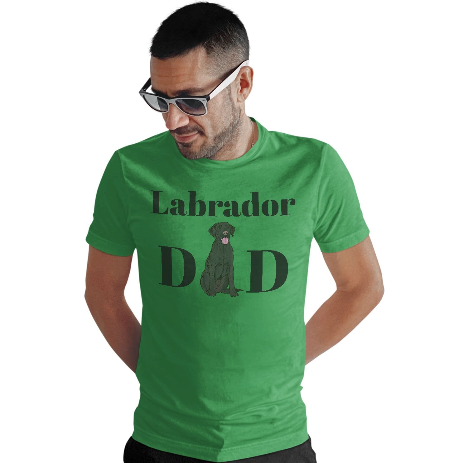 Black Labrador Dad Illustration - Adult Unisex T-Shirt