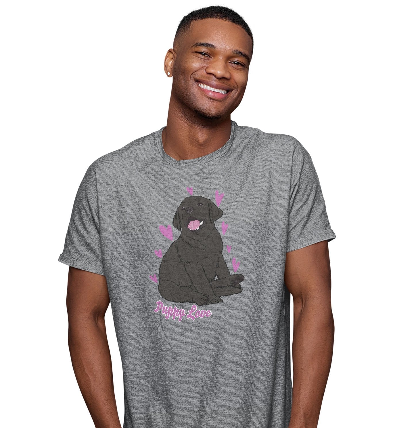 Black Labrador Puppy Love - Adult Unisex T-Shirt