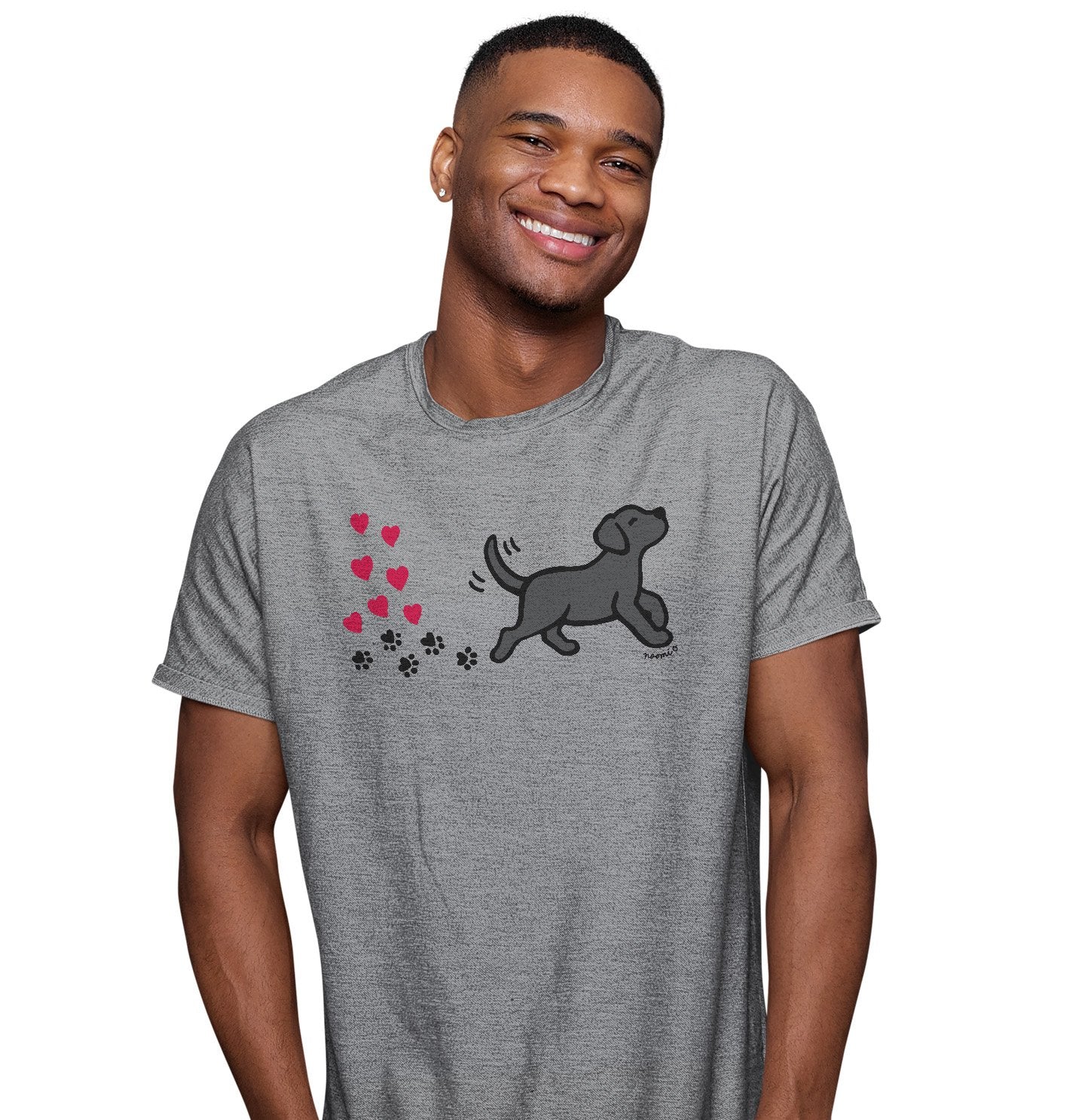 Black Labrador Love Trail - Adult Unisex T-Shirt