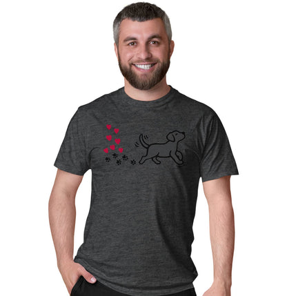 Black Labrador Love Trail - Adult Unisex T-Shirt