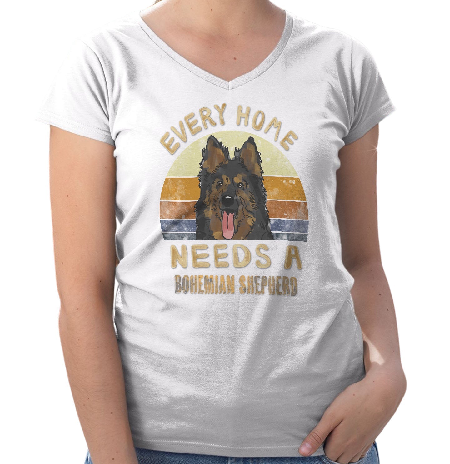 Every Home Needs a Bohemian Shepherd - Women's V-Neck T-Shirt