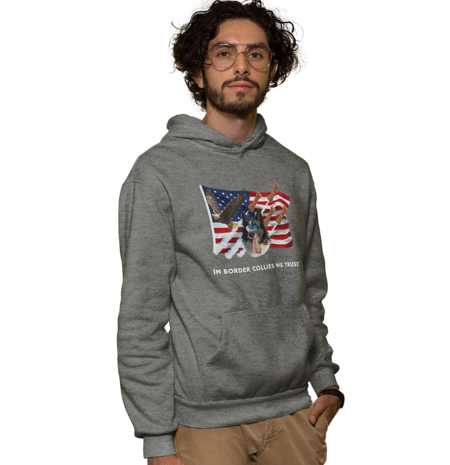 In Border Collies We Trust - Adult Unisex Hoodie Sweatshirt