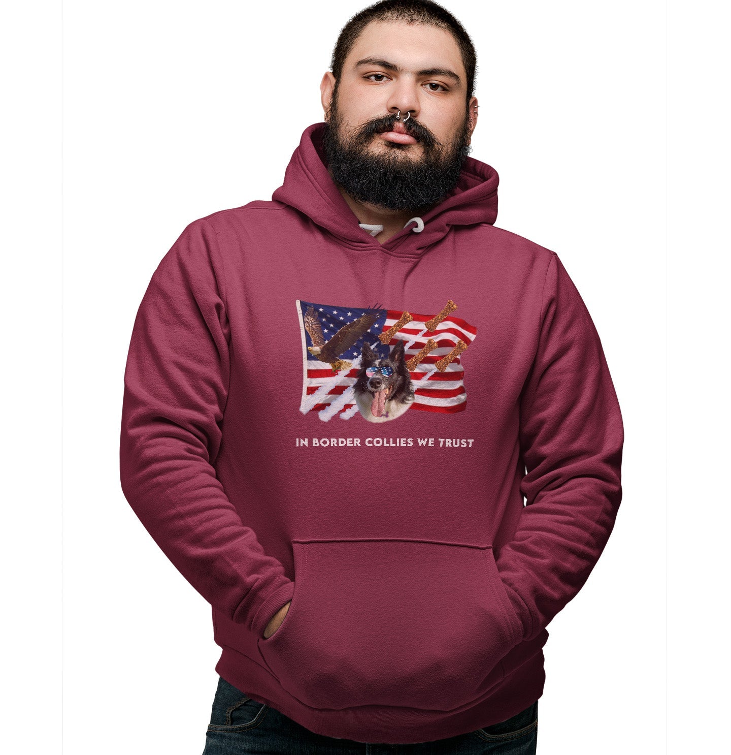 In Border Collies We Trust - Adult Unisex Hoodie Sweatshirt