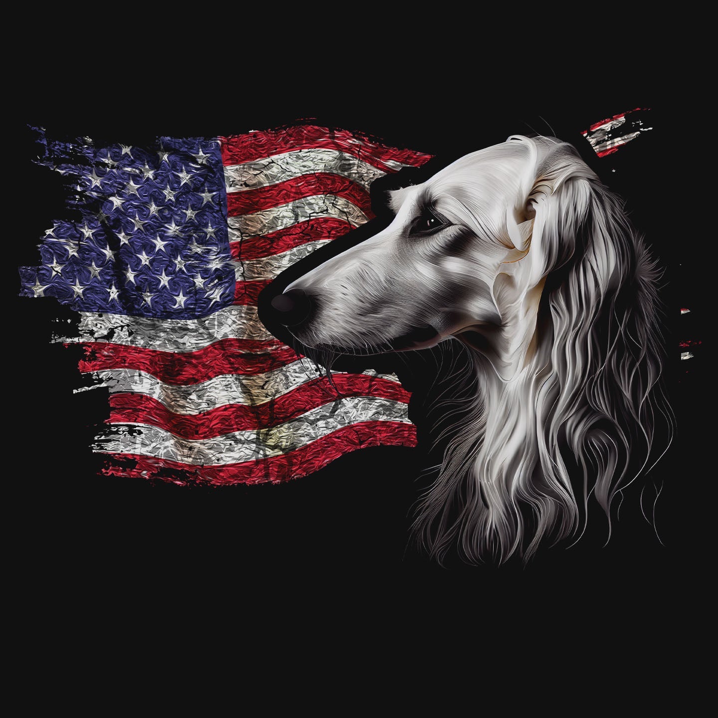 Patriotic Borzoi American Flag - Women's V-Neck T-Shirt