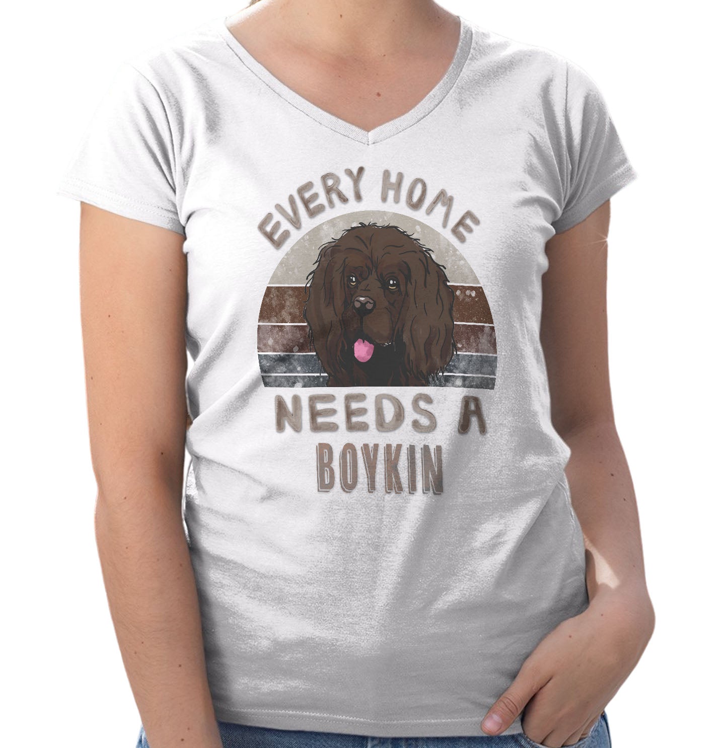 Every Home Needs a Boykin Spaniel - Women's V-Neck T-Shirt