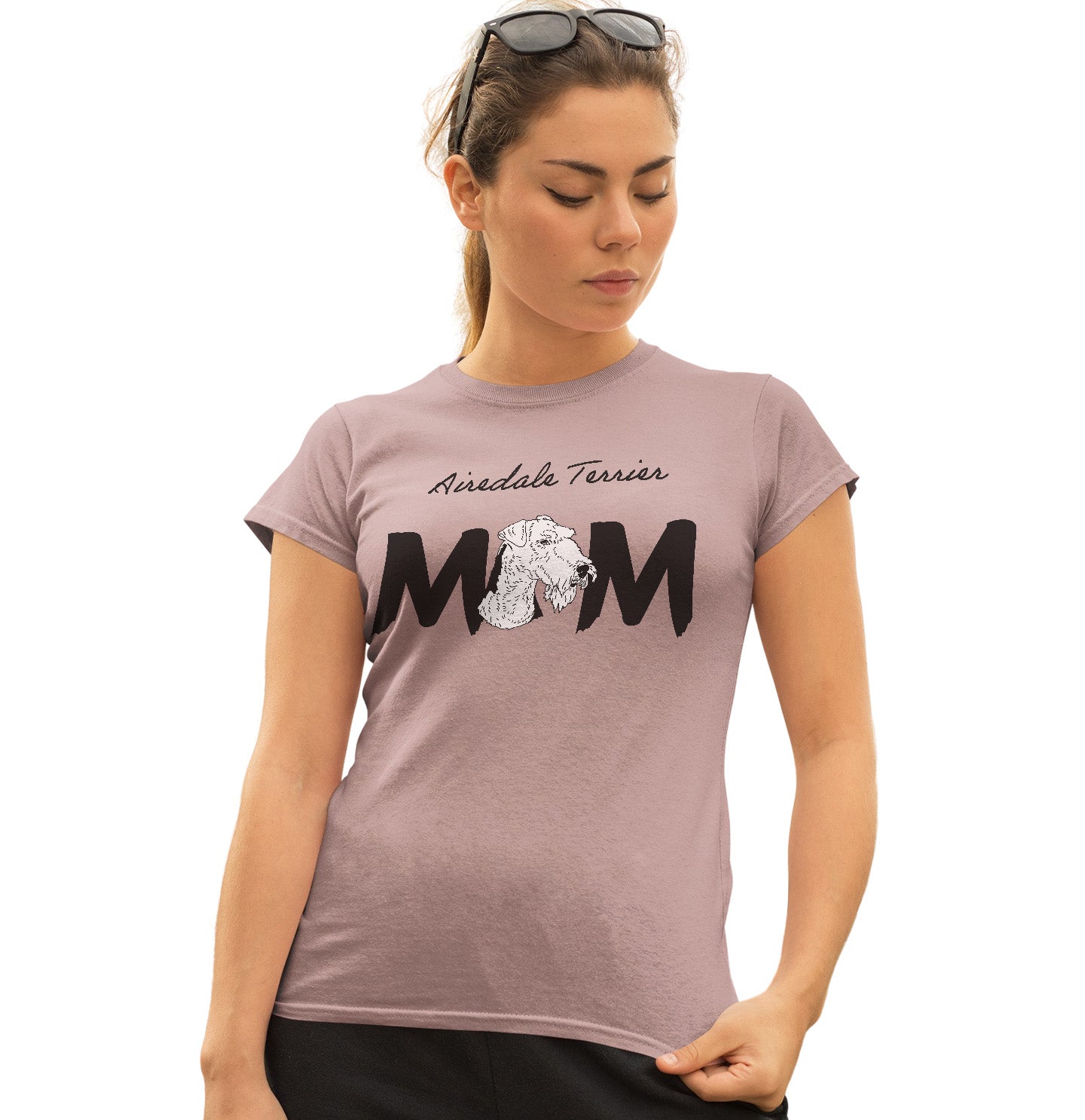 Airedale Terrier Breed Mom - Women's Fitted T-Shirt