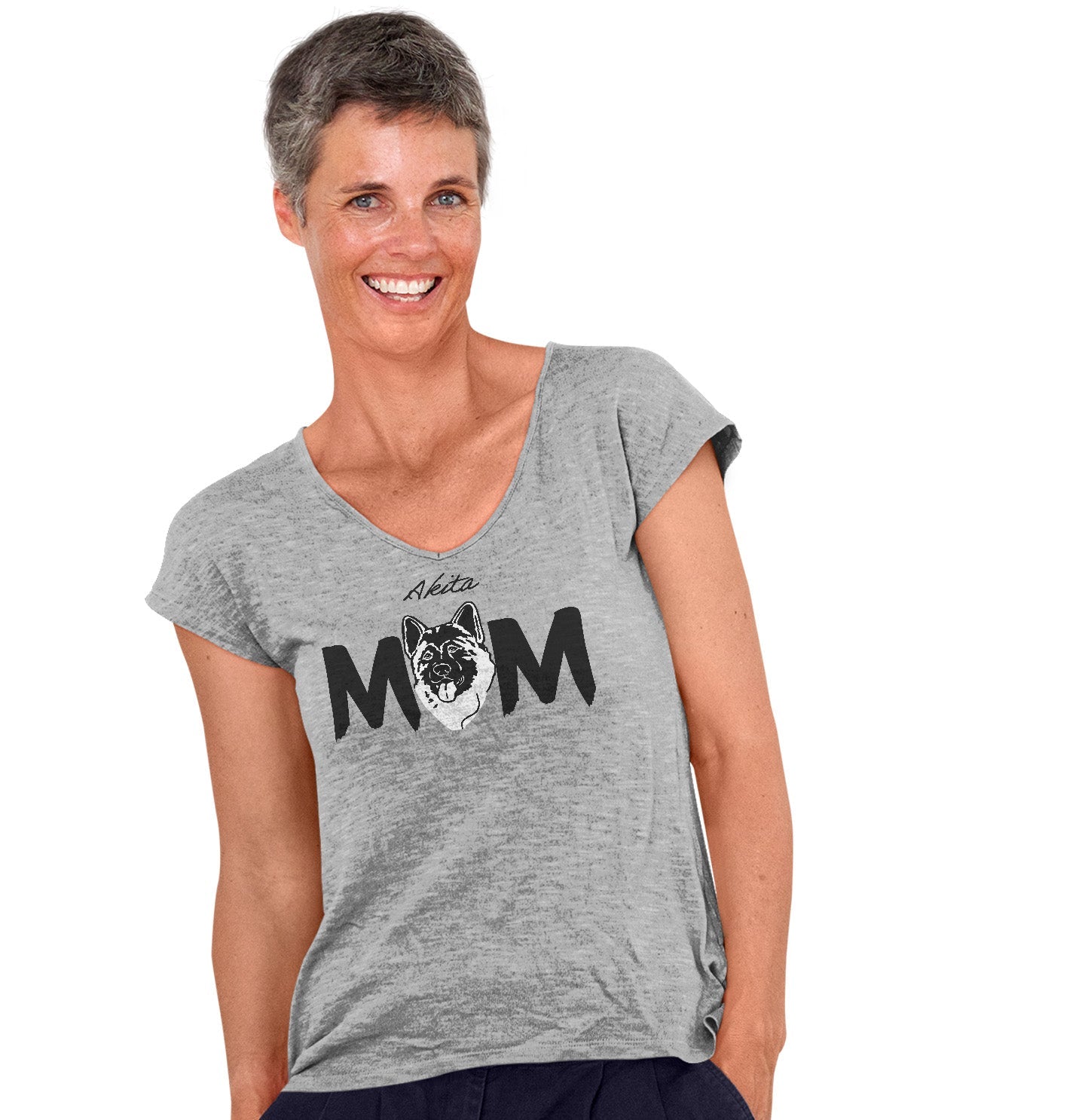 Akita Breed Mom - Women's V-Neck T-Shirt