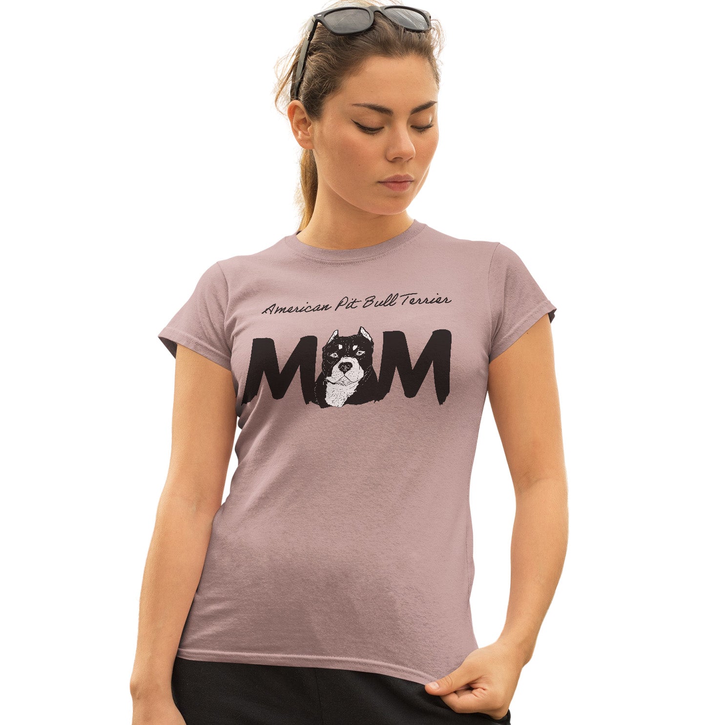 American Pit Bull Terrier Breed Mom - Women's Fitted T-Shirt