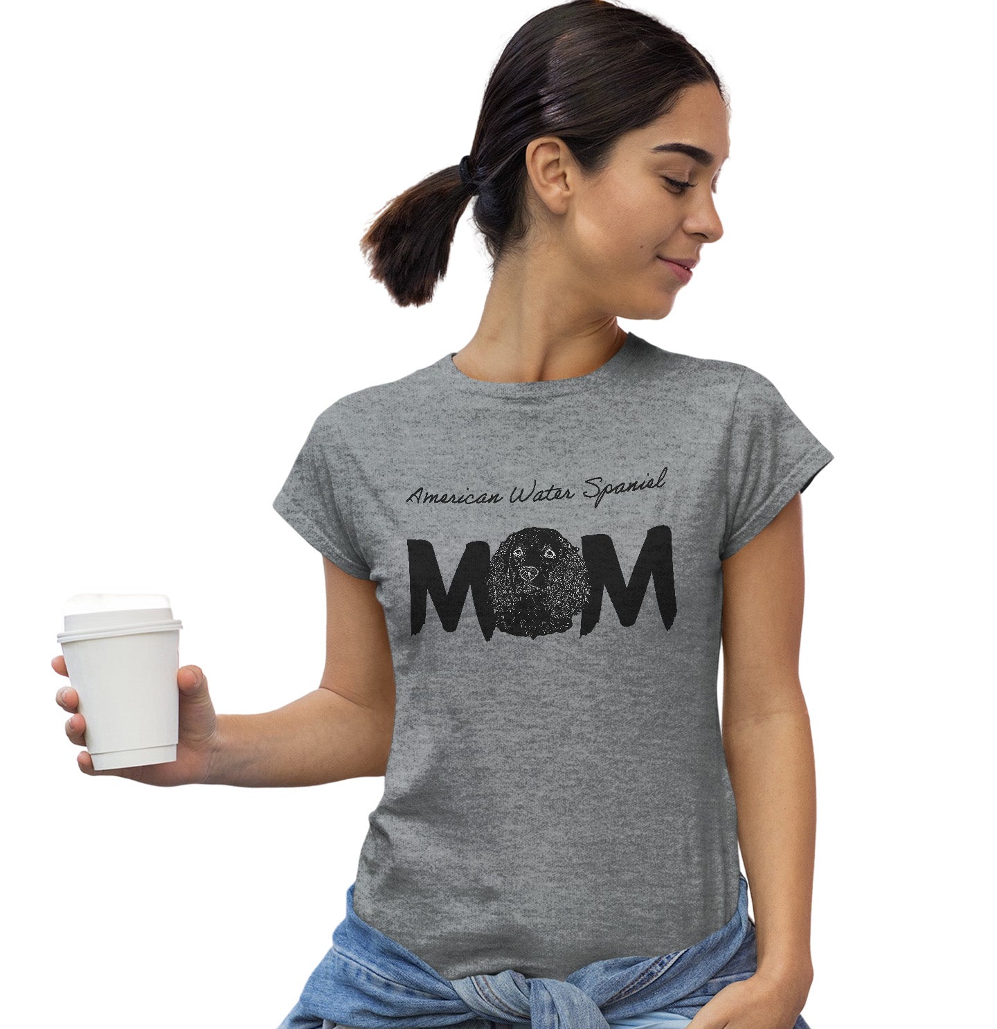 American Water Spaniel Breed Mom - Women's Fitted T-Shirt