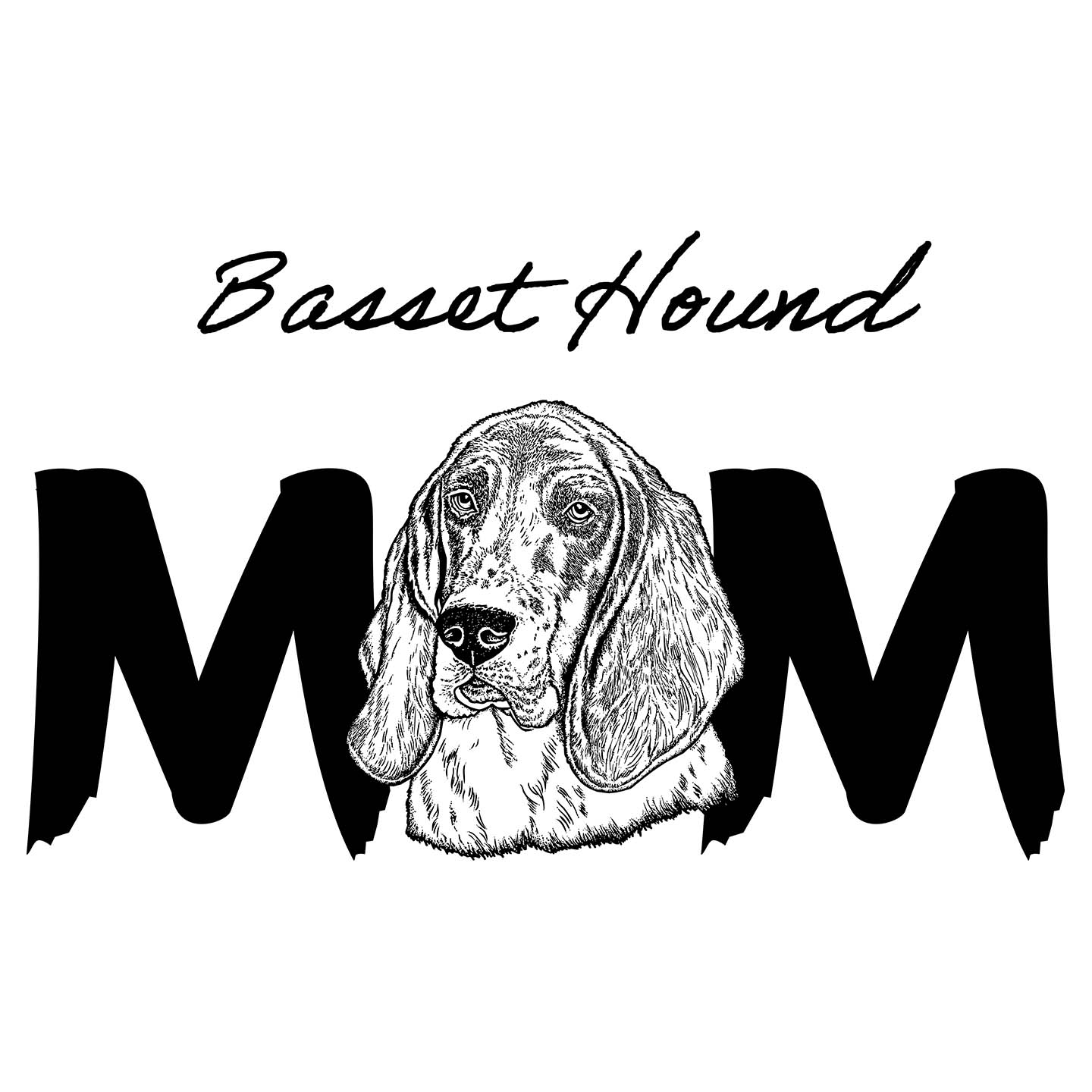 Basset Hound Breed Mom - Women's V-Neck T-Shirt