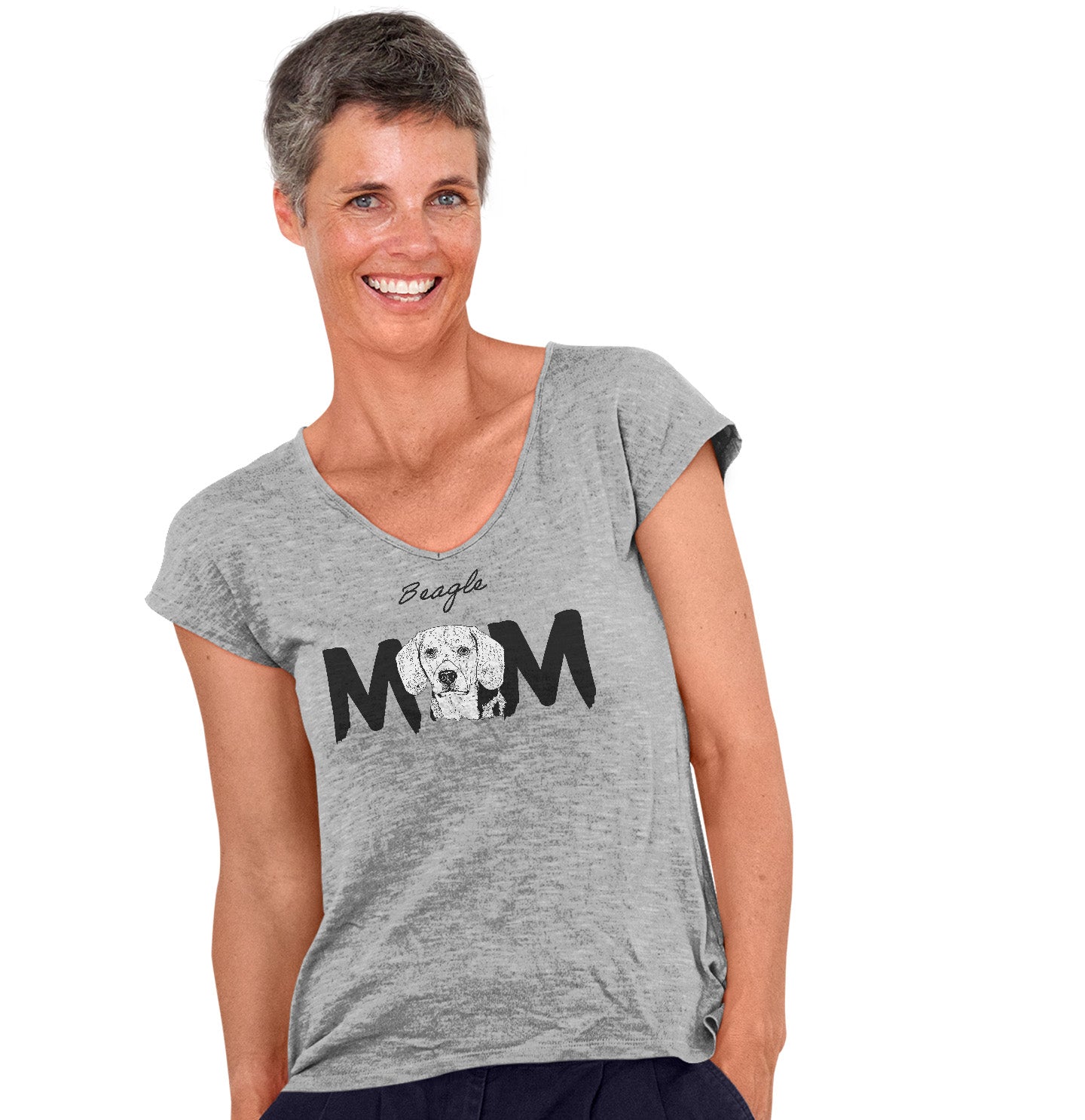 Beagle Breed Mom - Women's V-Neck T-Shirt