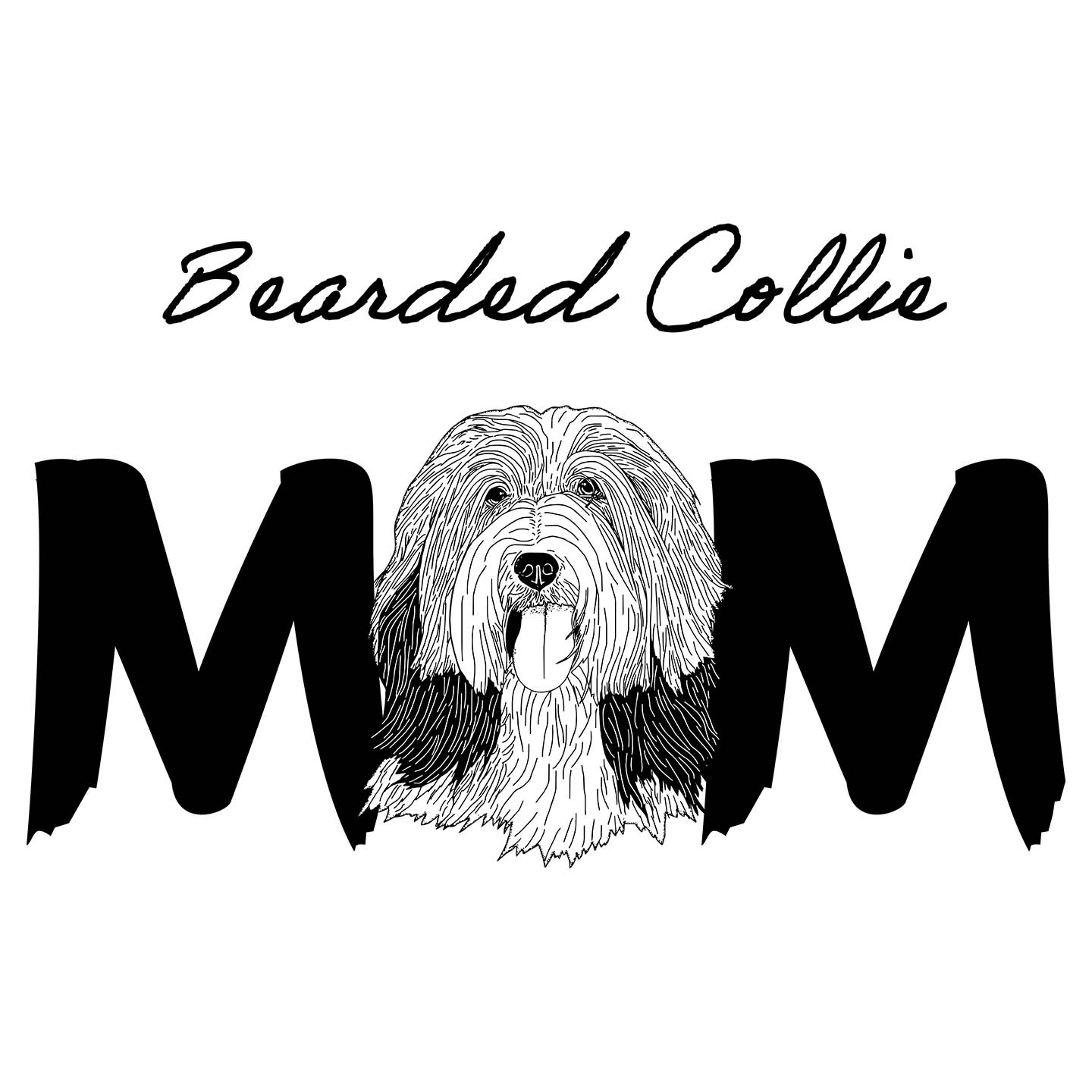 Bearded Collie Breed Mom - Women's V-Neck T-Shirt