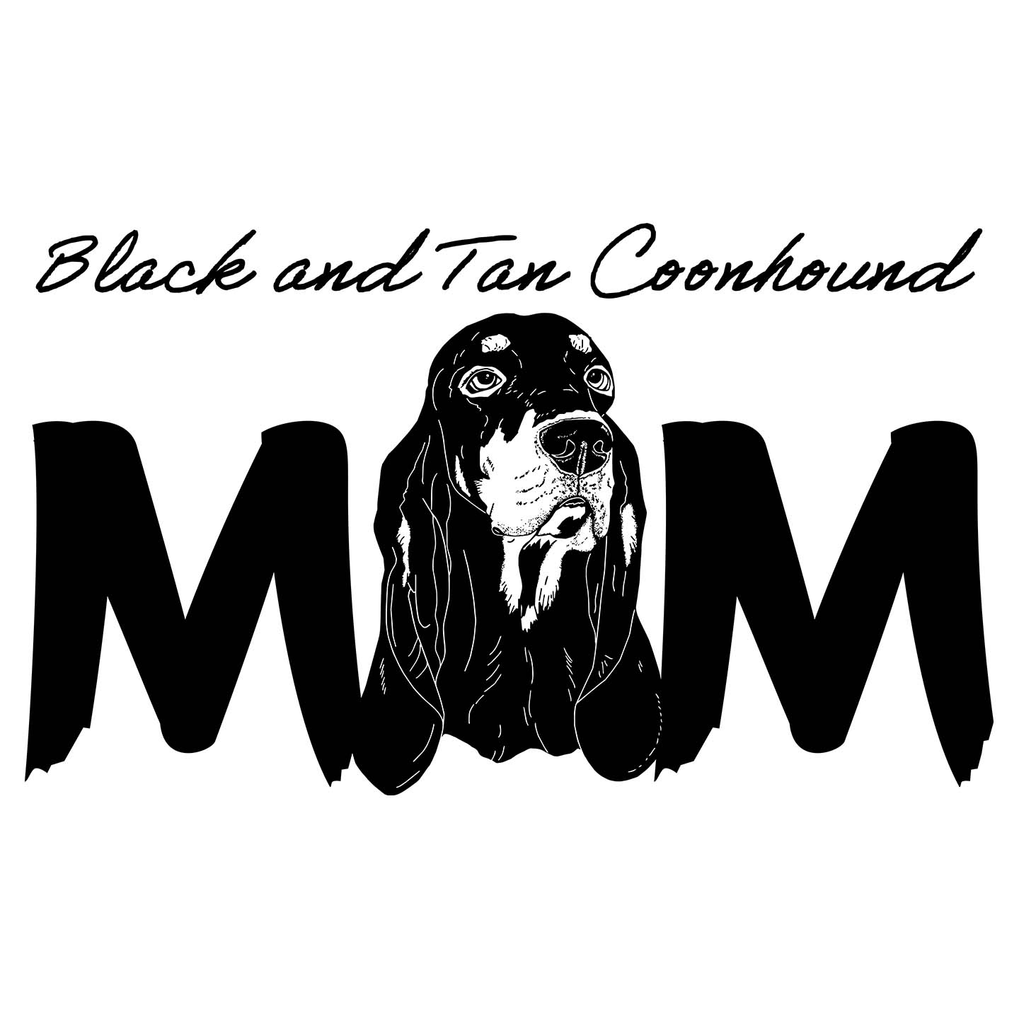 Black and Tan Coonhound Breed Mom - Women's V-Neck T-Shirt