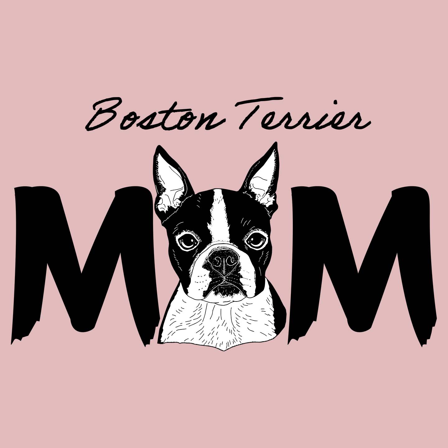 Boston Terrier Breed Mom - Women's Fitted T-Shirt