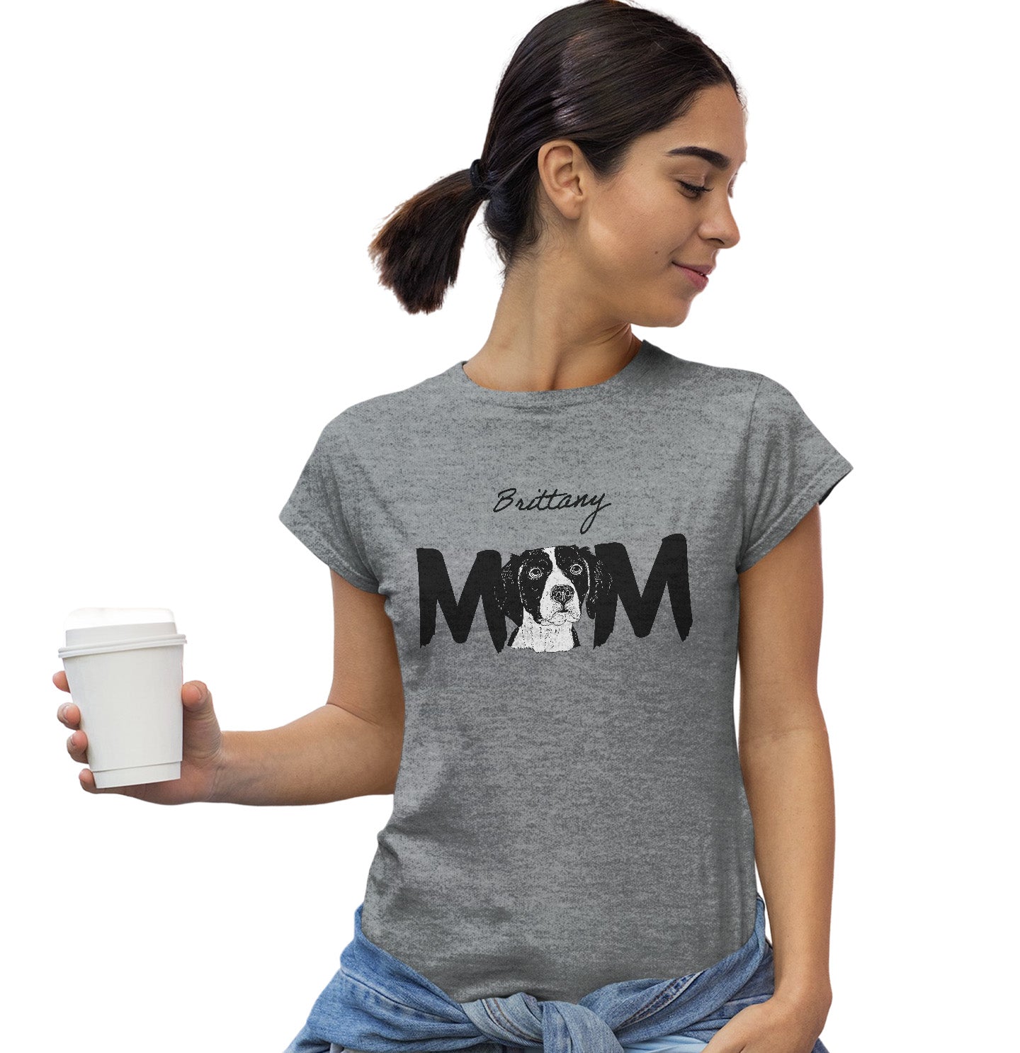Brittany Breed Mom - Women's Fitted T-Shirt