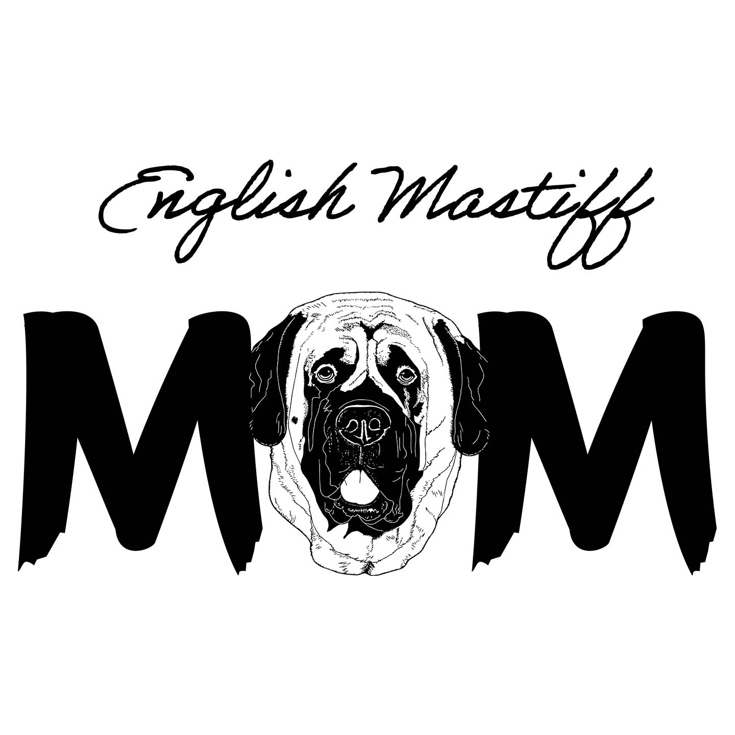 English Mastiff Breed Mom - Women's V-Neck T-Shirt