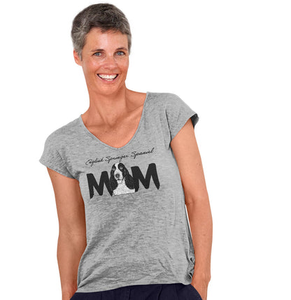 English Springer Spaniel Breed Mom - Women's V-Neck T-Shirt