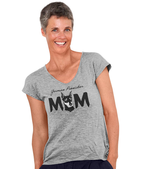 German Pinscher Breed Mom - Women's V-Neck T-Shirt