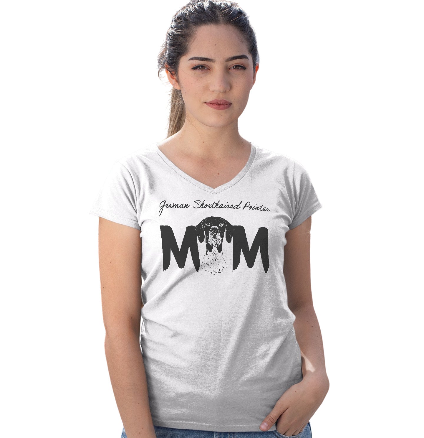 German Shorthaired Pointer Breed Mom - Women's V-Neck T-Shirt