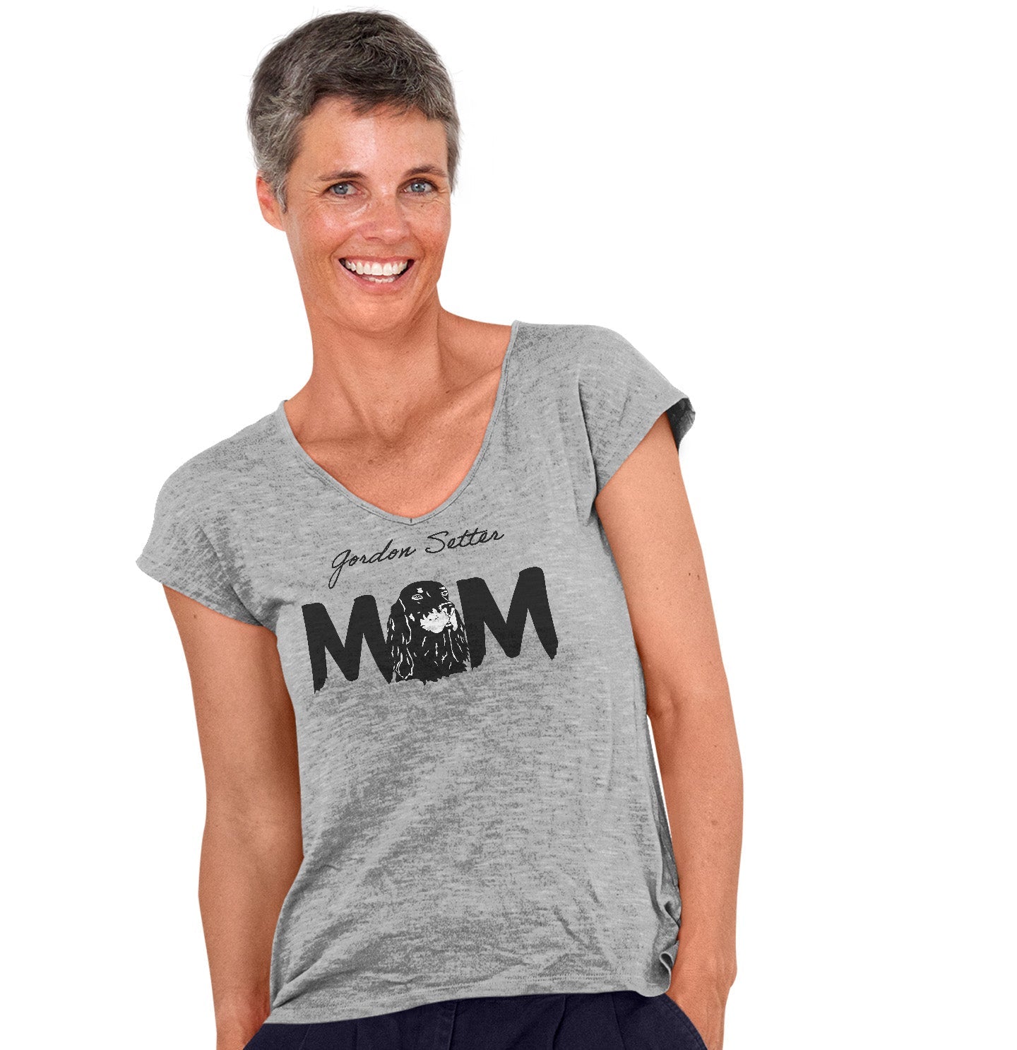 Gordon Setter Breed Mom - Women's V-Neck T-Shirt