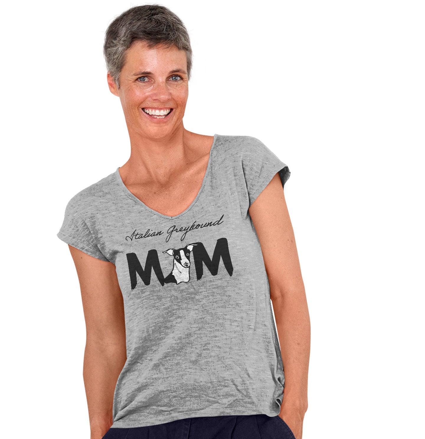 Italian Greyhound Breed Mom - Women's V-Neck T-Shirt