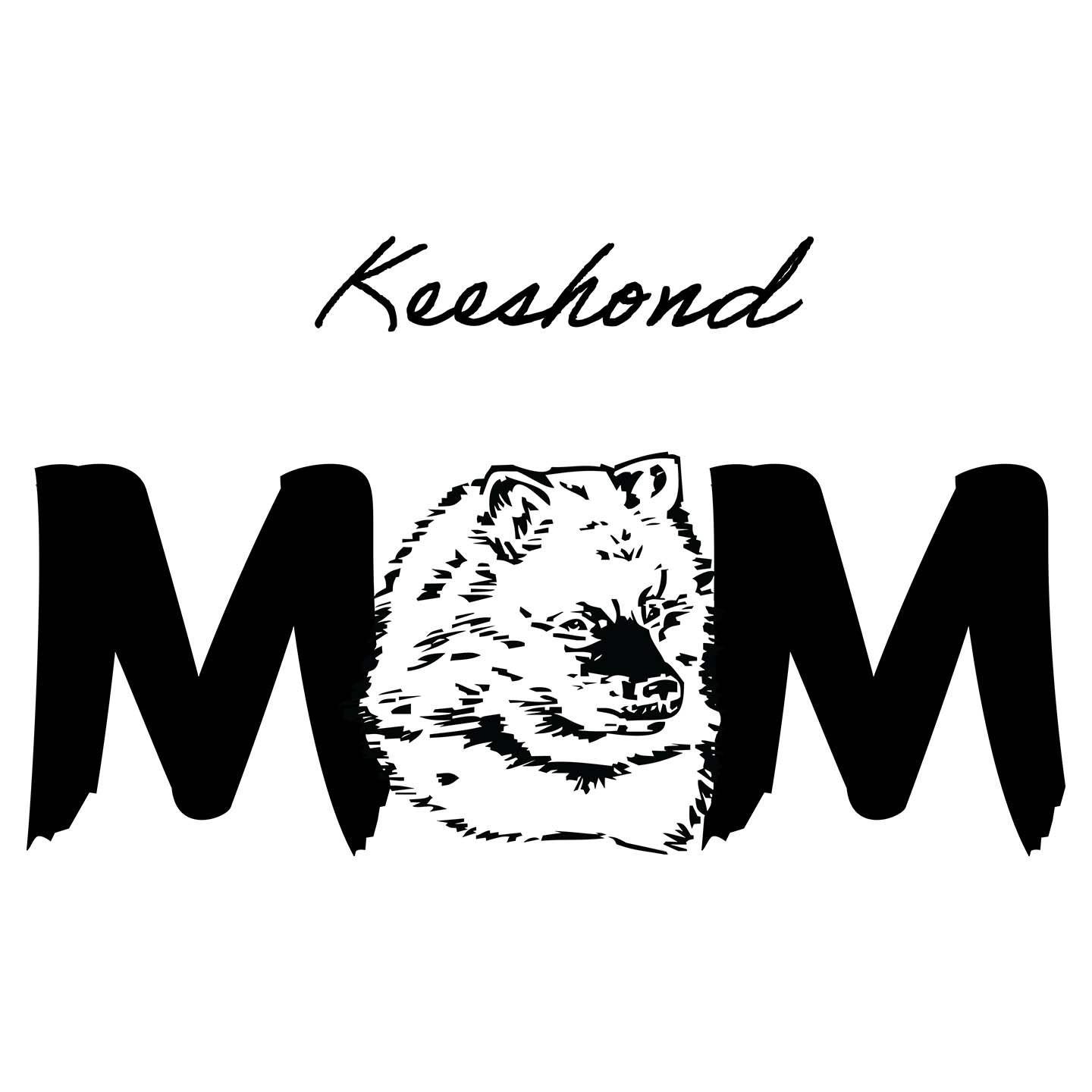 Keeshond Breed Mom - Women's V-Neck T-Shirt