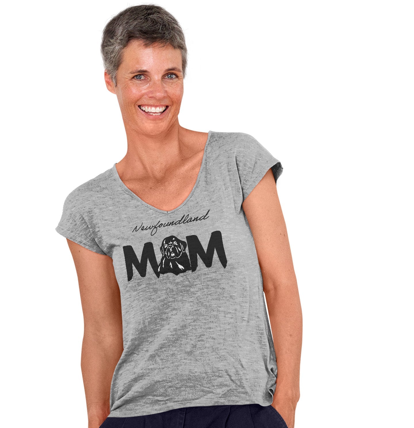 Newfoundland Breed Mom - Women's V-Neck T-Shirt