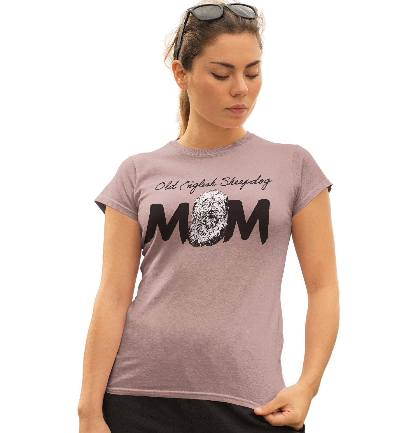 Old English Sheepdog Breed Mom - Women's Fitted T-Shirt