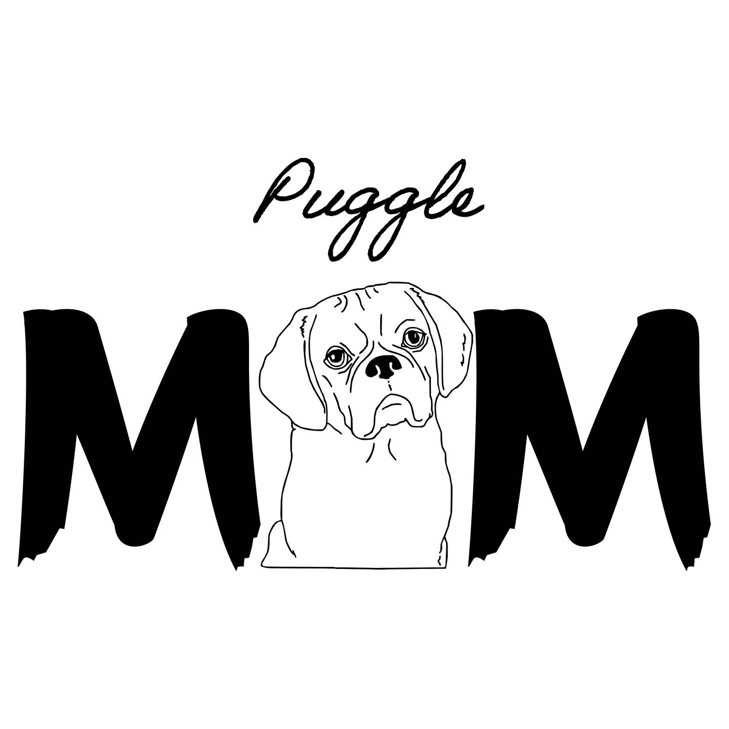 Puggle Breed Mom - Women's V-Neck T-Shirt