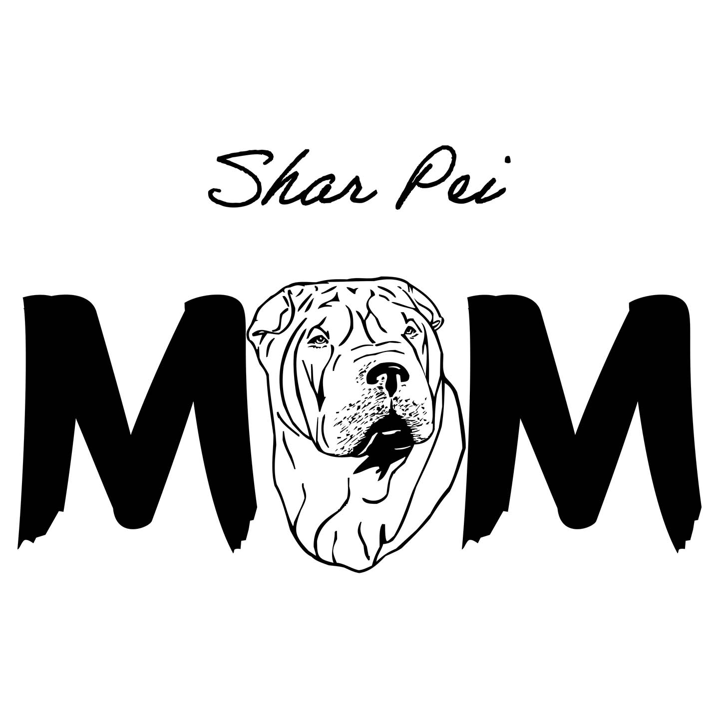 Shar Pei Breed Mom - Women's V-Neck T-Shirt