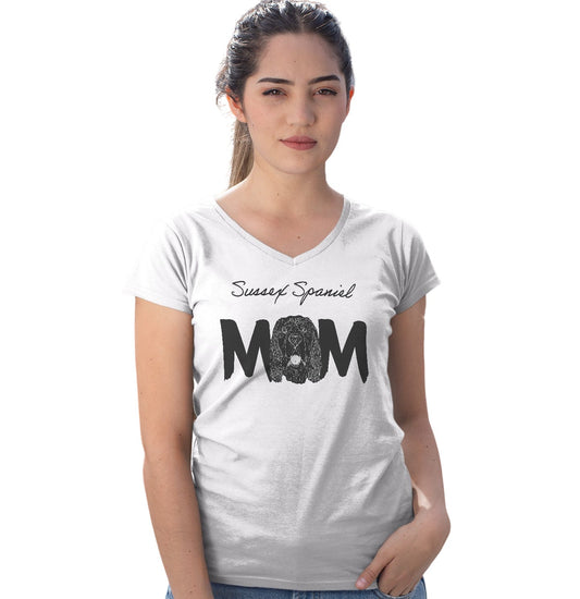 Sussex Spaniel Breed Mom - Women's V-Neck T-Shirt