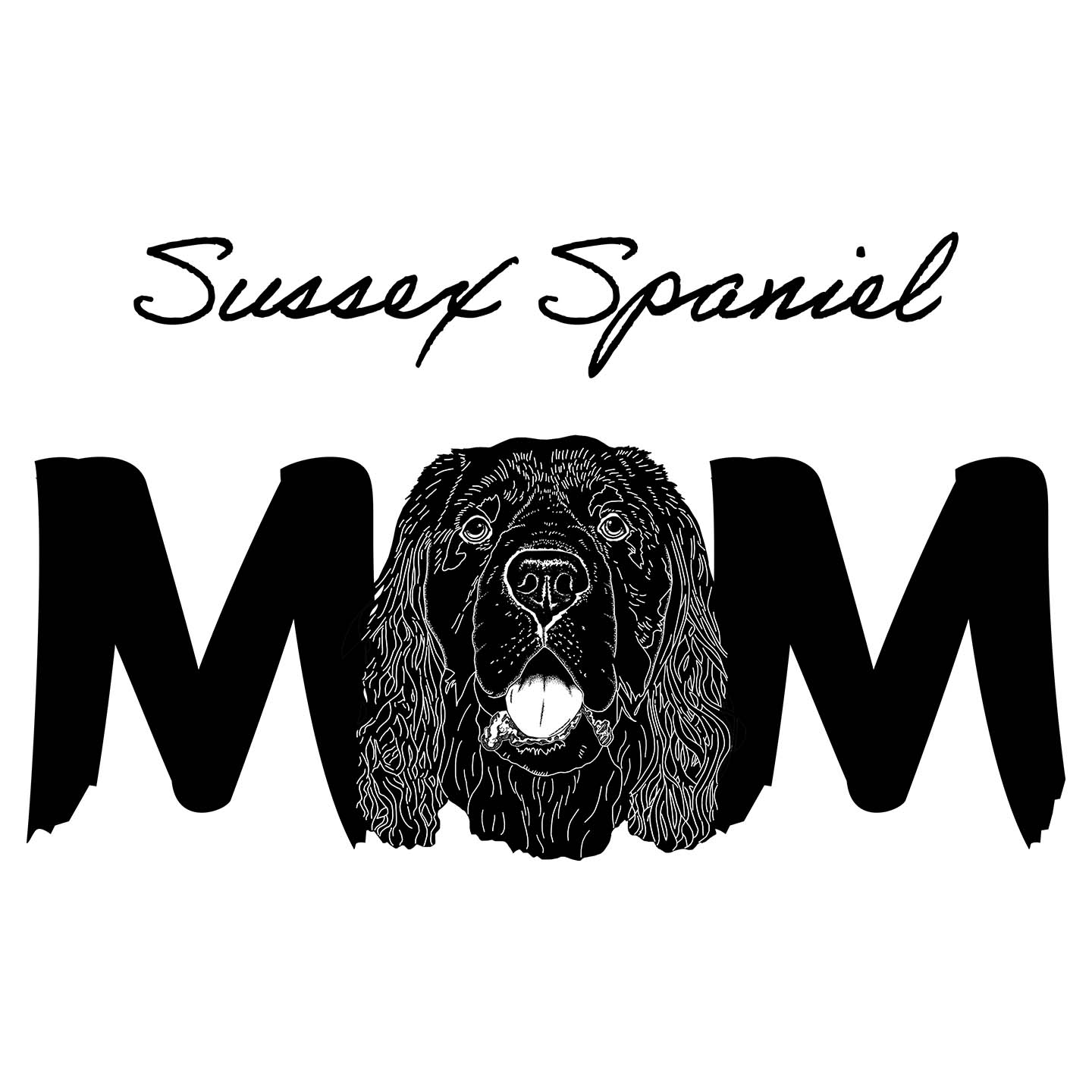 Sussex Spaniel Breed Mom - Women's V-Neck T-Shirt