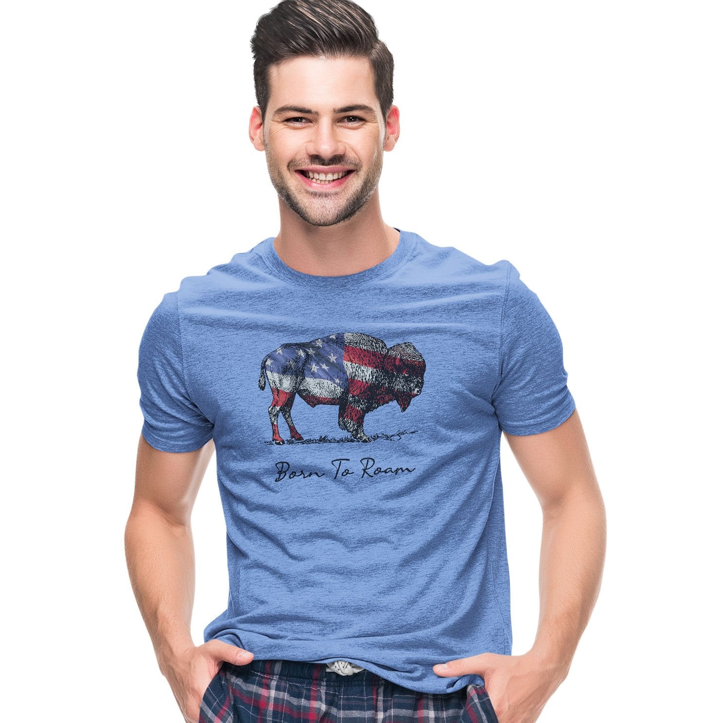 Buffalo Flag Overlay - Adult Tri-Blend T-Shirt
