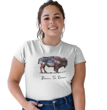 Buffalo Flag Overlay - Women's Tri-Blend T-Shirt